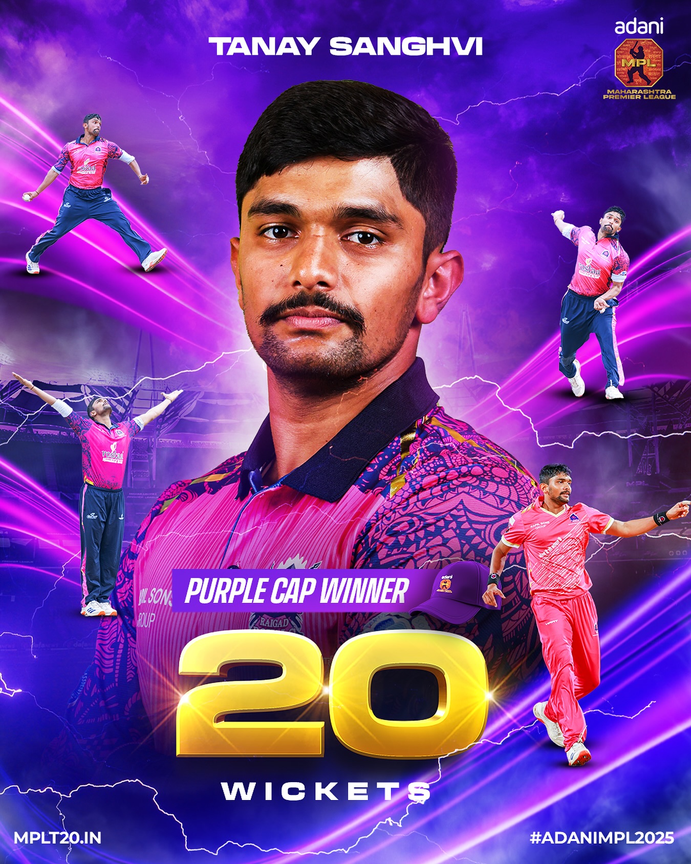 Tanay Sanghvi Dominates Adani MPL 2025 Cricketer Tanay Sanghvi steals the show in MPL 2025 as he clinches the coveted Purple Cap.