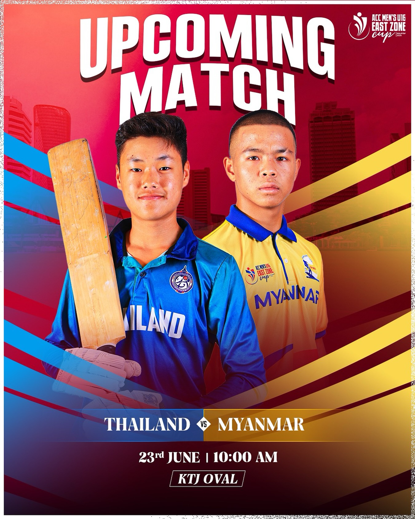 Thailand U16 Ready To Face Myanmar U16 in ACC U16 Opener Young cricketers clash as Thailand meets Myanmar to launch their ACC U16 Cup campaign now!