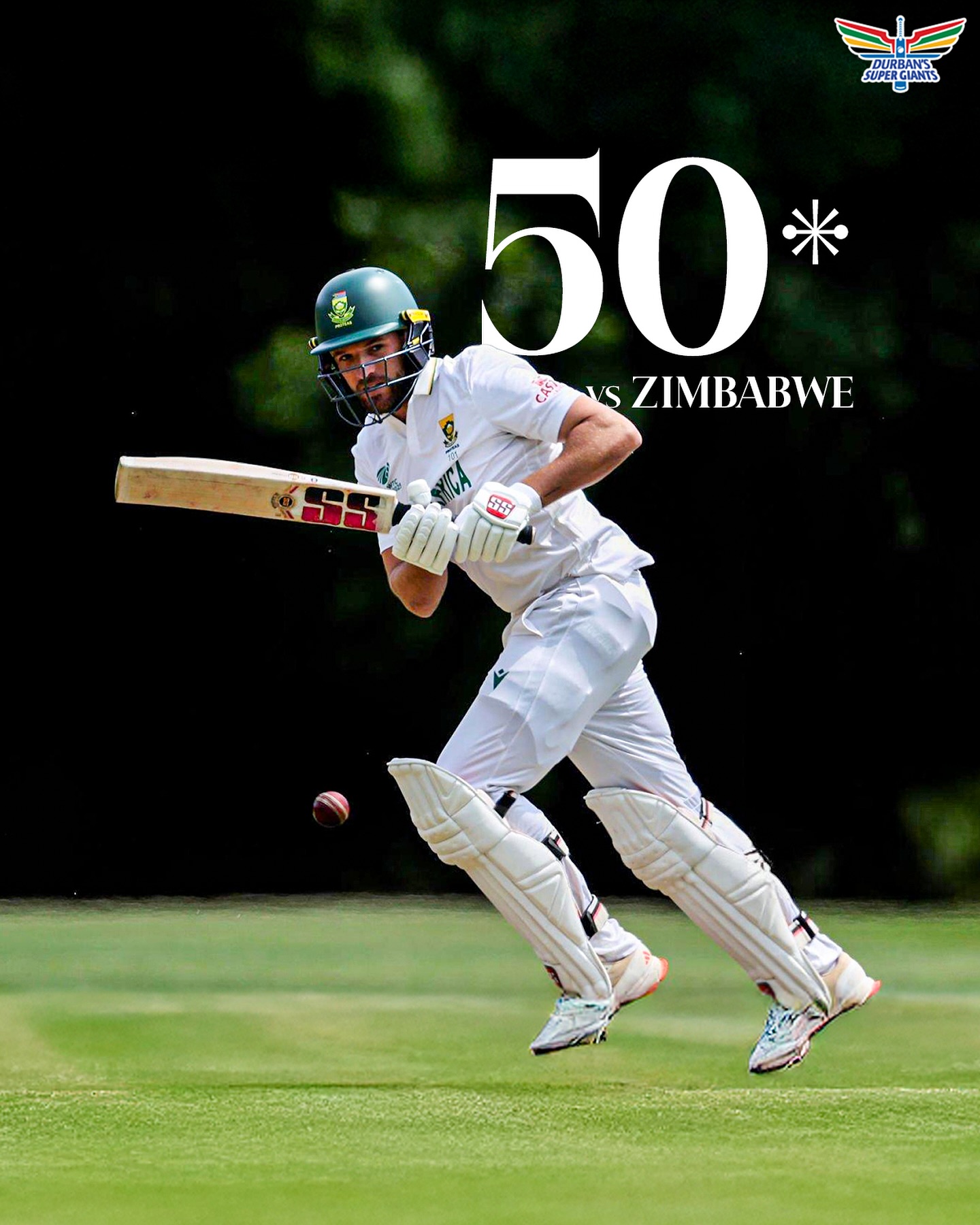 Durban's Super Giants icon excels, merging ball flair with superb batting skill on display.