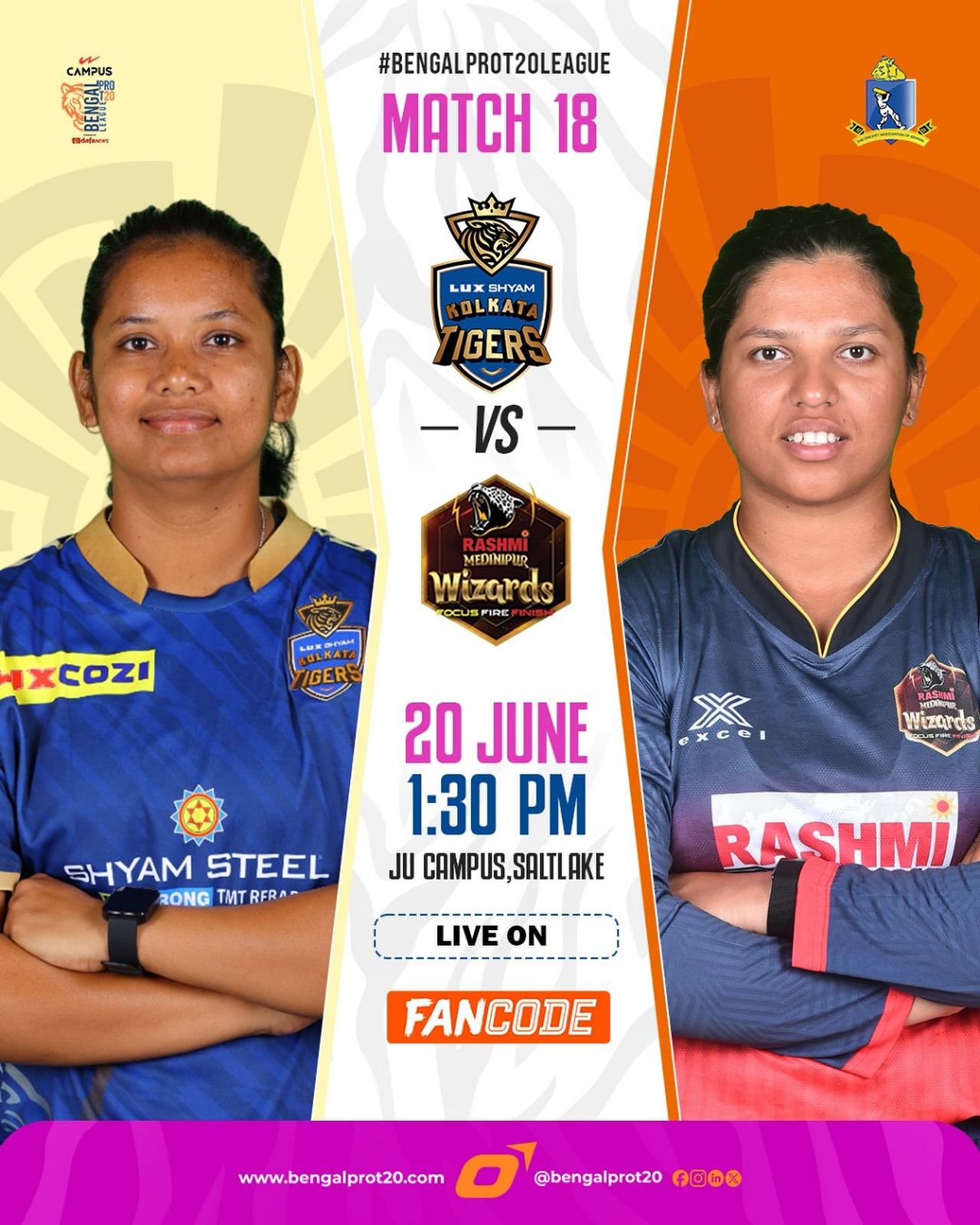 Electrifying duel on live Fancode – Tigers and Wizards vie for game-changing league points.