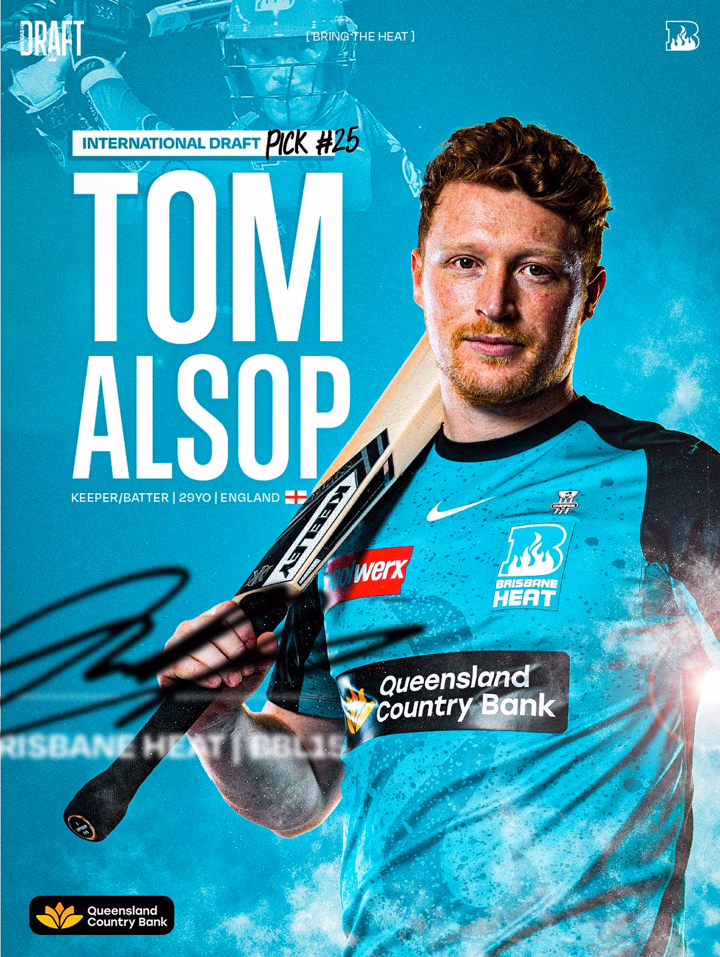Tom Alsop Returns To Brisbane With Pick 25 English ace Tom Alsop makes a strategic comeback in Brisbane Heat’s BBL15 with Pick 25!!!