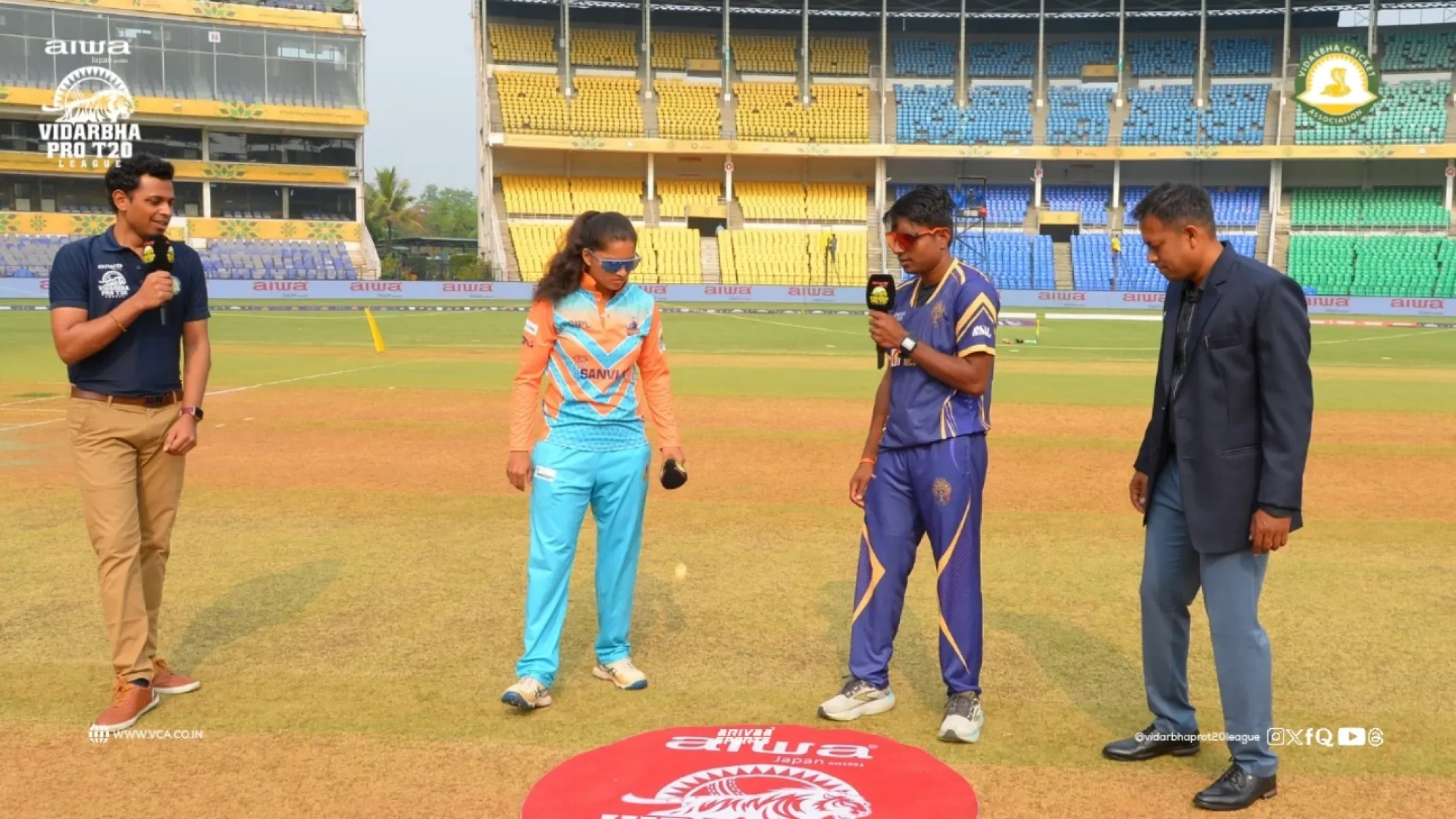 Toss Moments Capture Vidarbha T20 Excitement Energetic toss moment between NagpurTitans and NecoMasterBlaster sparks T20 league drama!!