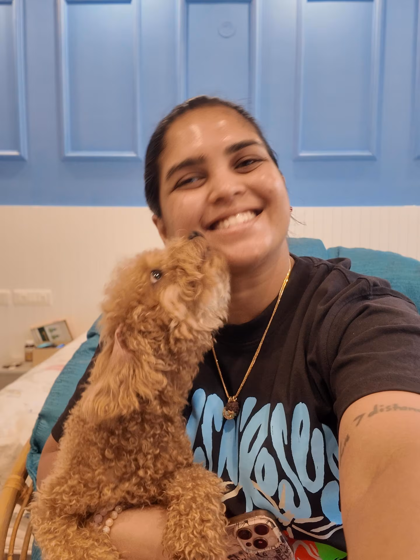 Veda Krishnamurthy Shares Puppy Kiss Celebrity dog mom Veda Krishnamurthy revels in a tender puppy kiss, radiating pure joy!!!