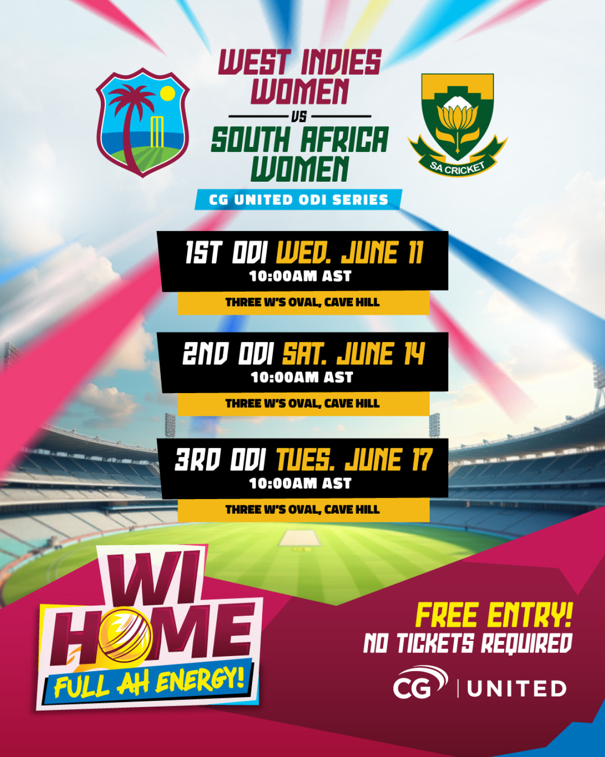 Feel the heartbeat of Caribbean cricket as energy surges with West Indies in Barbados Now.