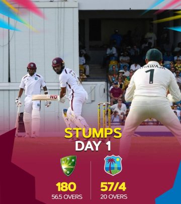 West Indies Set for Day 2 Against Australia