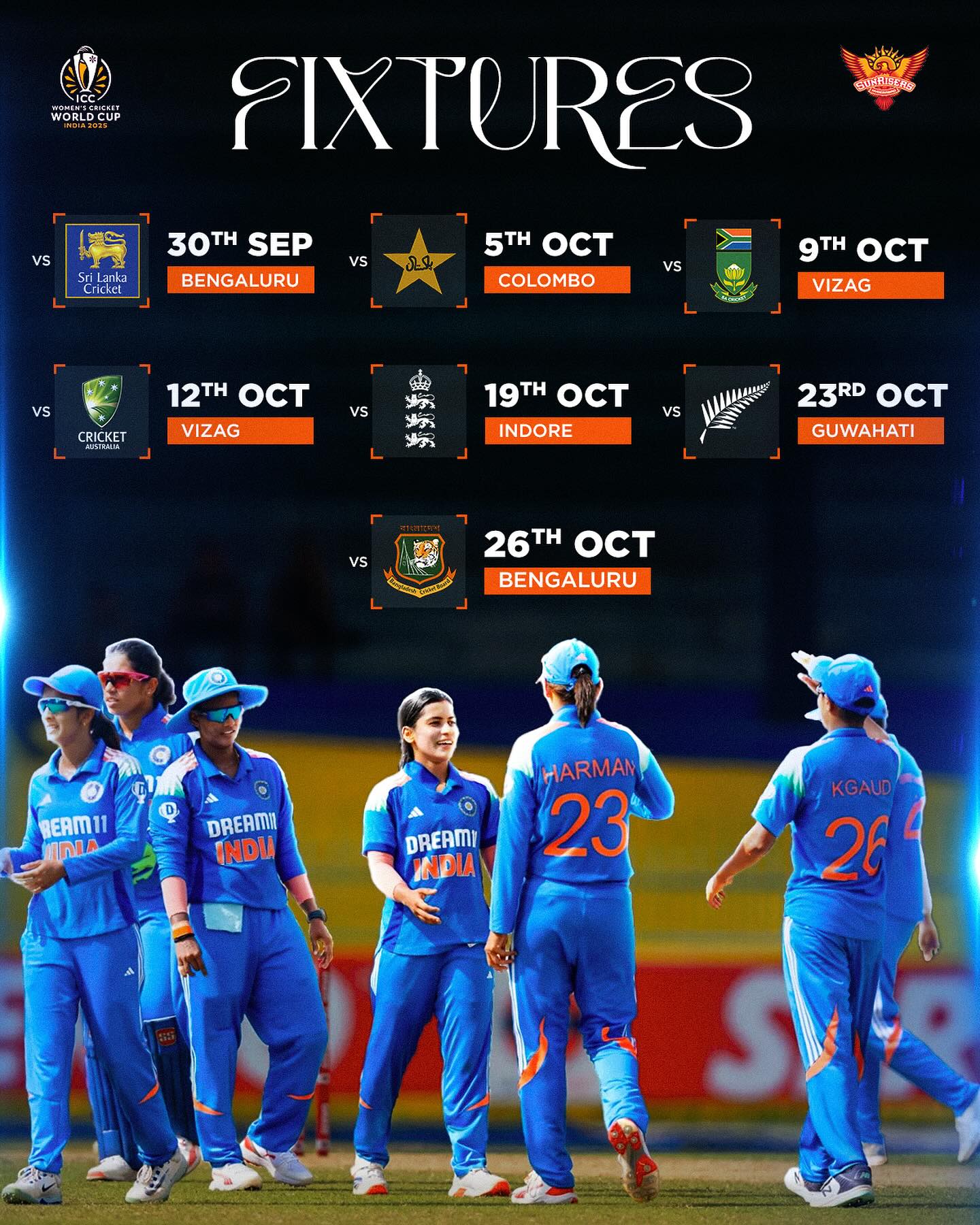 Women In Blue Set For CWC25 Campaign Sunrisers Hyderabad women's squad gears up for CWC25 with zeal and fiery determination!!!!