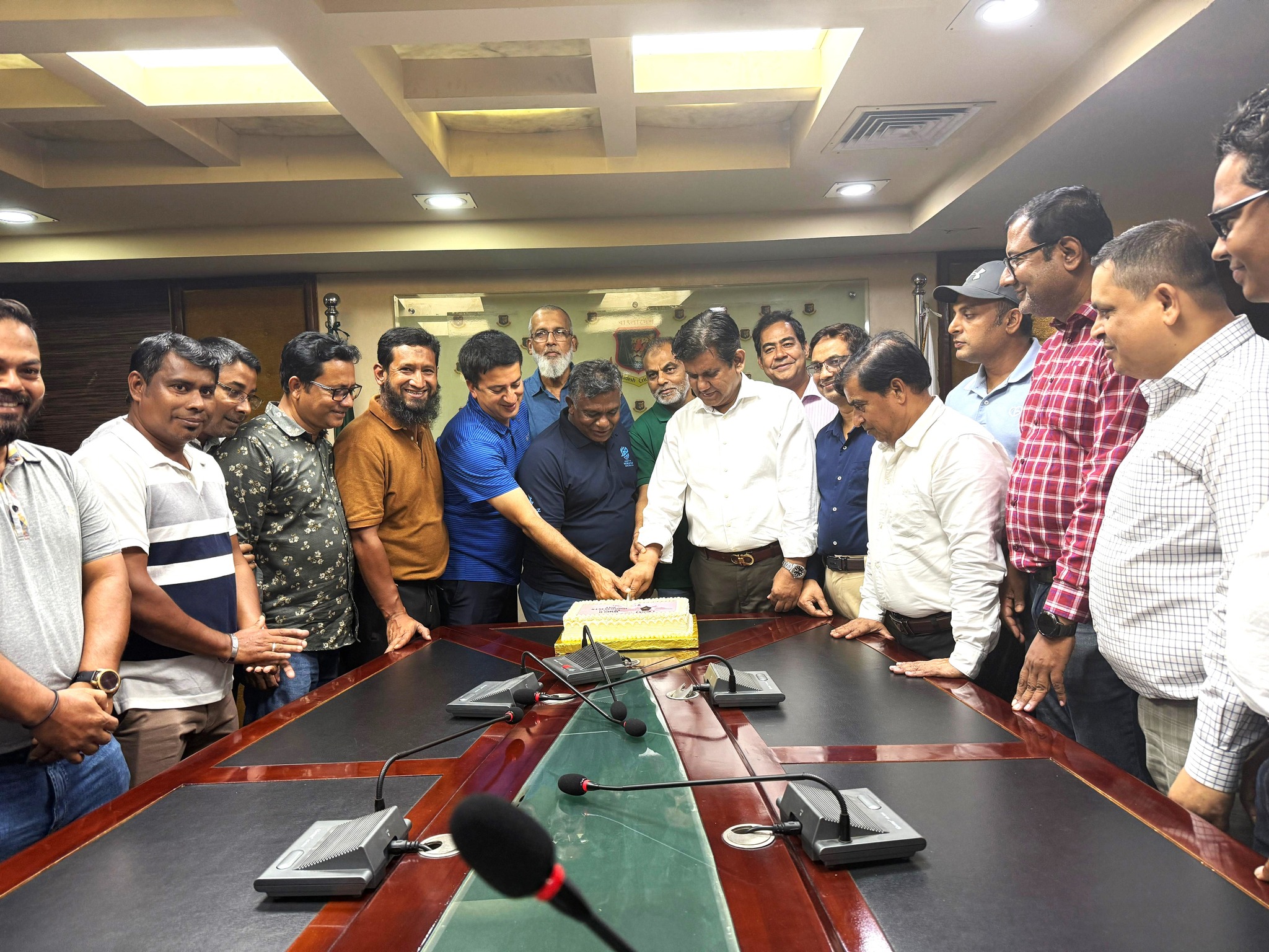 BCB President cuts cake with officials to honor leading Sports Journalists Day 2025 event!