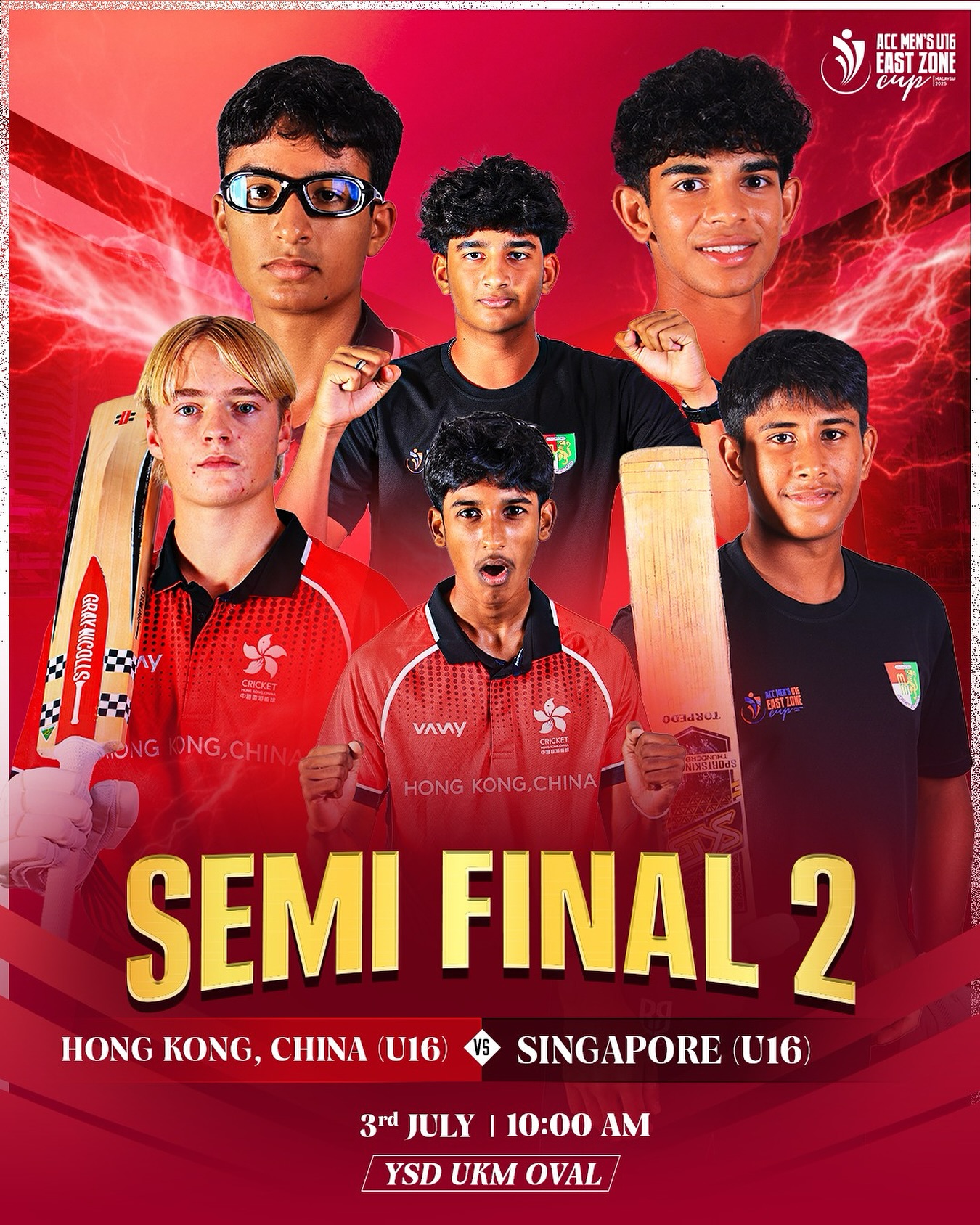 Rivals clash at YSD UKM Oval on July 3rd as Hong Kong, Singapore vie for the final spot!!