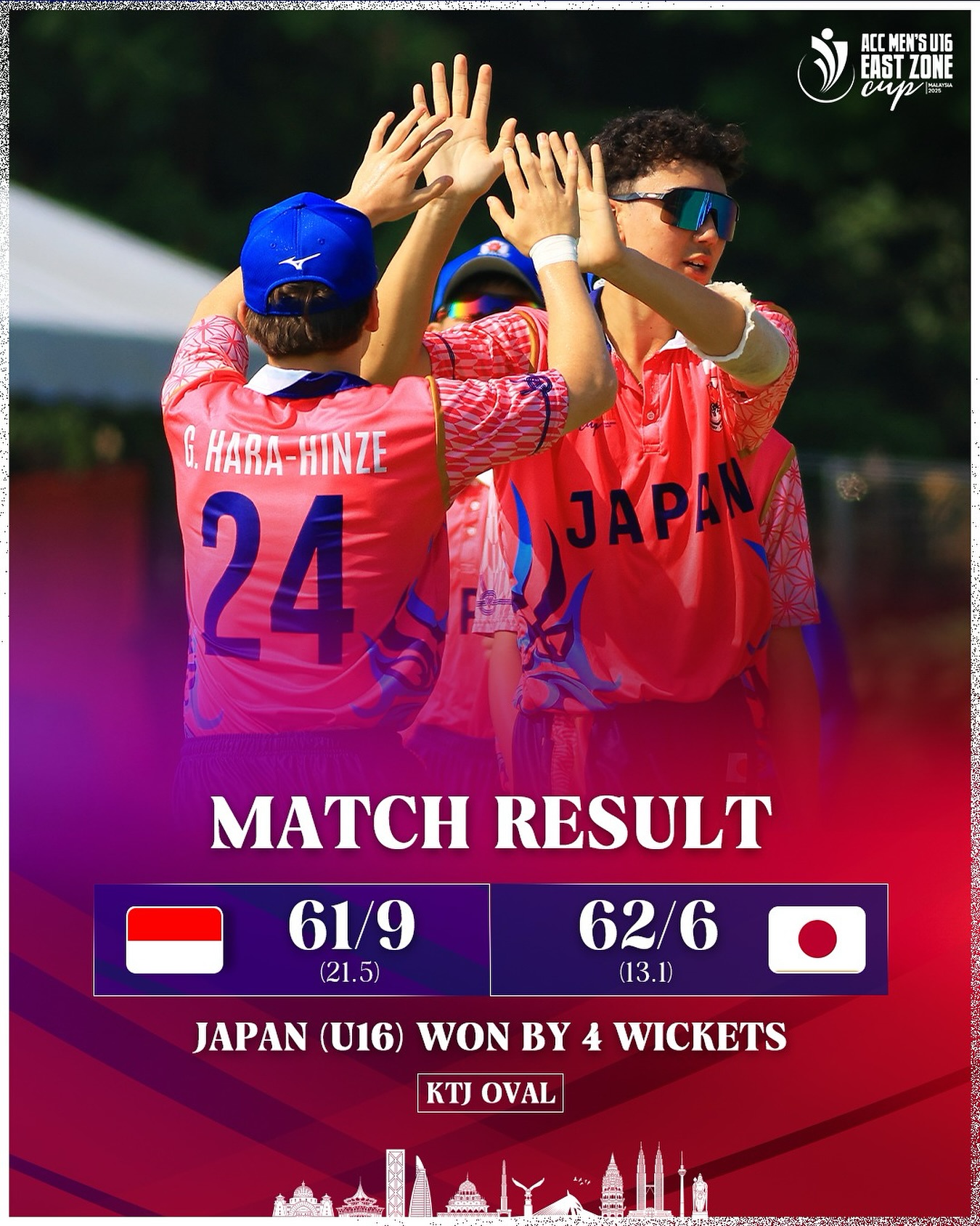 Young cricket talents shine as Japan edges Indonesia in a intense U16 clash - a thriller!