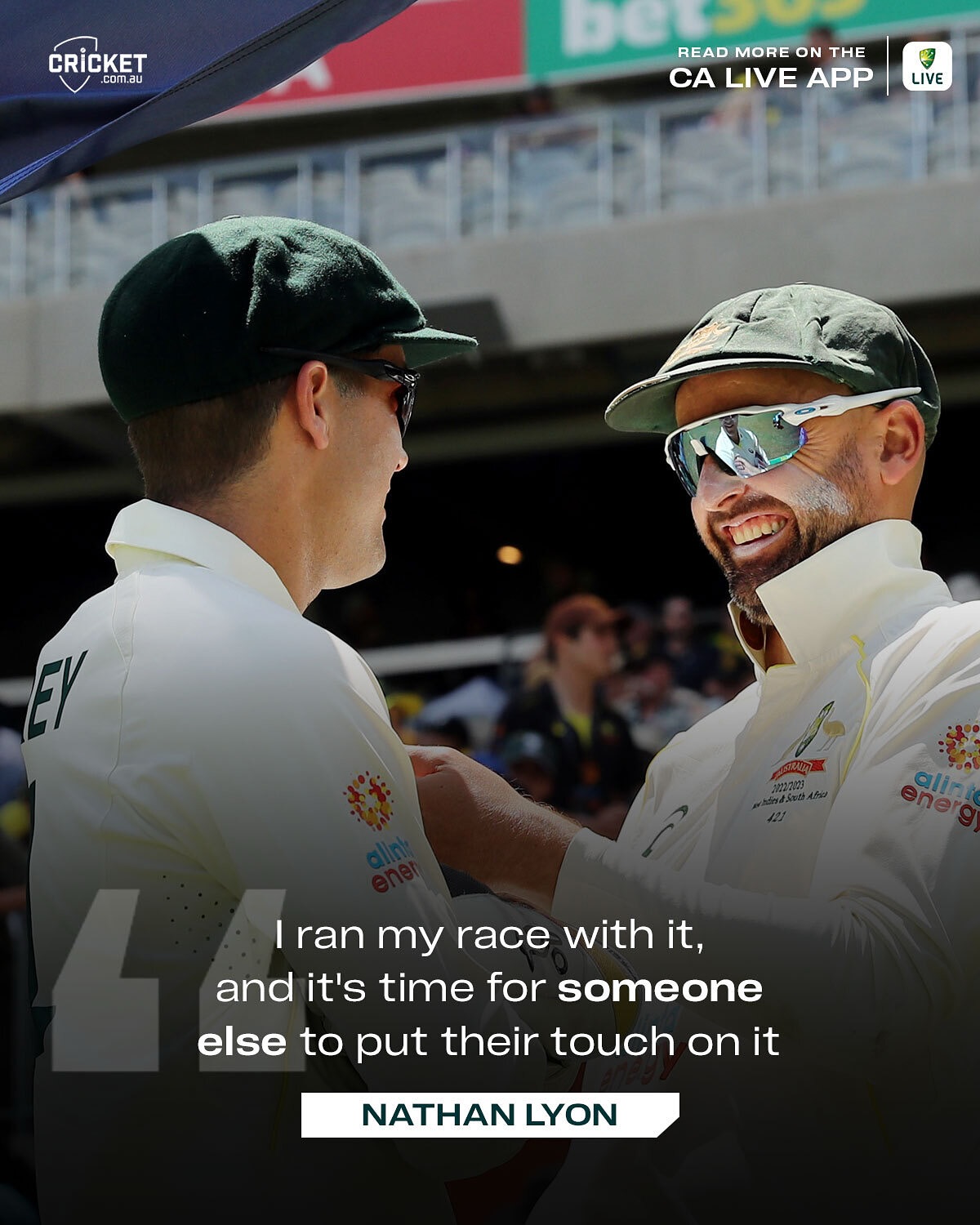Nathan Lyon Passes Team Song Torch After 12 Years