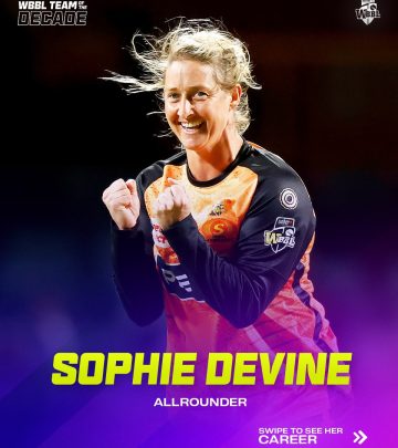 Sophie Devine Celebrates WBBL Team of the Decade Honor